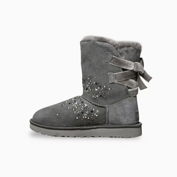 UGG Galaxy Bling Bow Gray Boots - Picture 2 of 6